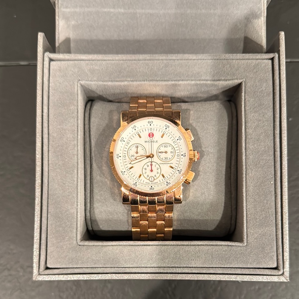 Michele Sport Sail rose gold ladies watch